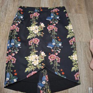 Ted Baker London Botanical Size 3 Ladybug Print Pencil Skirt With Asymmetric Hem